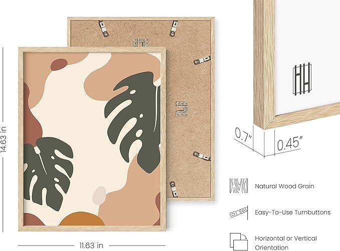 HAUS AND HUES Boho Prints Neutral Wall Art - Set of 6 Boho Art Prints Mid Century Modern Wall Art | Bohemian Artwork for Wall Aesthetic Decor (Beige Frame, 11x14)