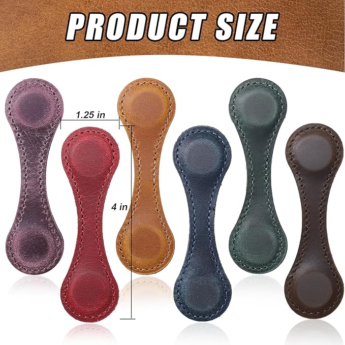 Palksky Magnetic Bookmark, 6PCS Genuine Leather Book Markers Magnet,Vintage Leather Magnet Markers Clips for Reading Women Men Teachers Students, Book Accessories, Book Lovers Gifts