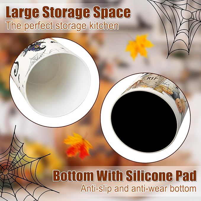 pinata Halloween Kitchen Decor Ceramic Utensil Holder, Cute Halloween Cat Pumpkin Utensils Holder, Ceramic Utensils Crock for Rustic Farmhouse Indoor Kitchen Decorations(6.3 Inches)