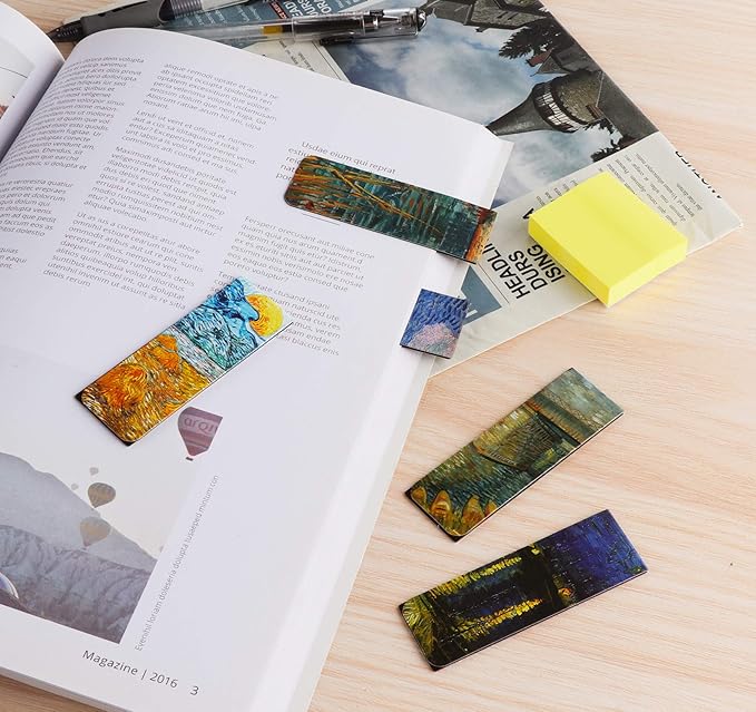 Magnetic Bookmarks 14Pcs Book Mark 3.1’‘ Page Magnetic Markers with Magnet Book Markers Page Clip for Students Teachers School Home Office Reading Supplies