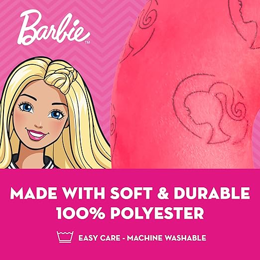 FUL Barbie Neck Pillow, Memory Foam Travel Accessories for Airplane, Car and Office, Comfortable and Breathable, Pink