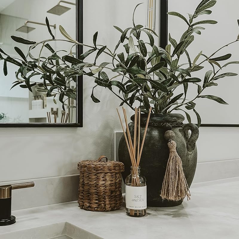 Sweet Water Decor Salt and Sea Reed Diffuser Set - Sea Salt, Citrus, Musk, and Amber Summer Scented Diffuser - Scent Diffusers for Home, Long Lasting Fragrance, Made in the USA