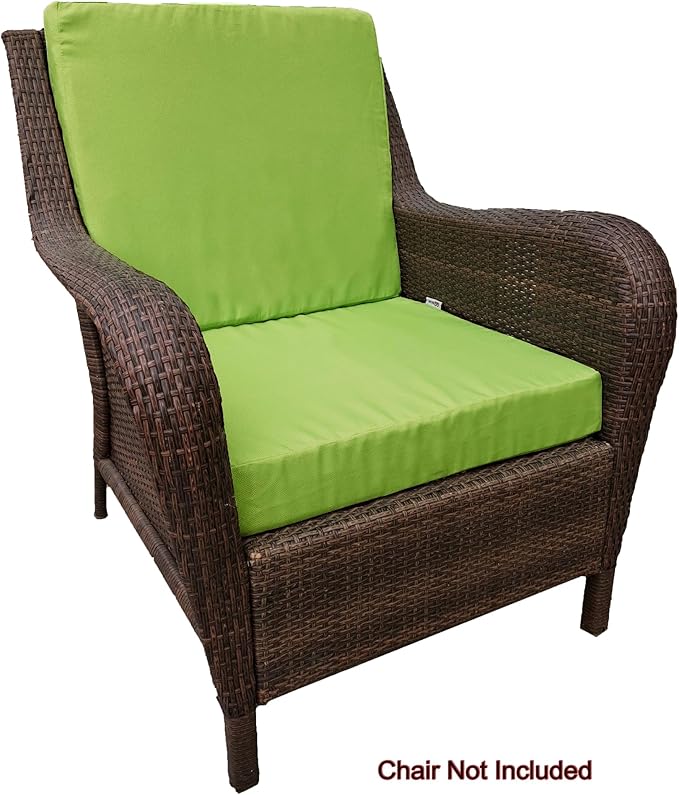 2 Pack 25X25X5 Inch Outdoor Water-Resistant Cushion Pillow Replacement Covers Only with Zipper for Patio Furniture, Sofa, Loveseat, Deep Seat Chair in Green Color