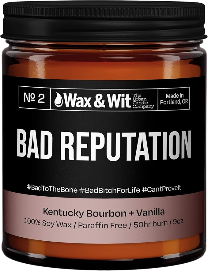 Wax & Wit Funny Soy Candle Gift for Women - Humorous, Aromatherapy Soy Wax Candle, Ideal for Housewarming, Coworker, Birthday – Kentucky Bourbon Vanilla - 9oz