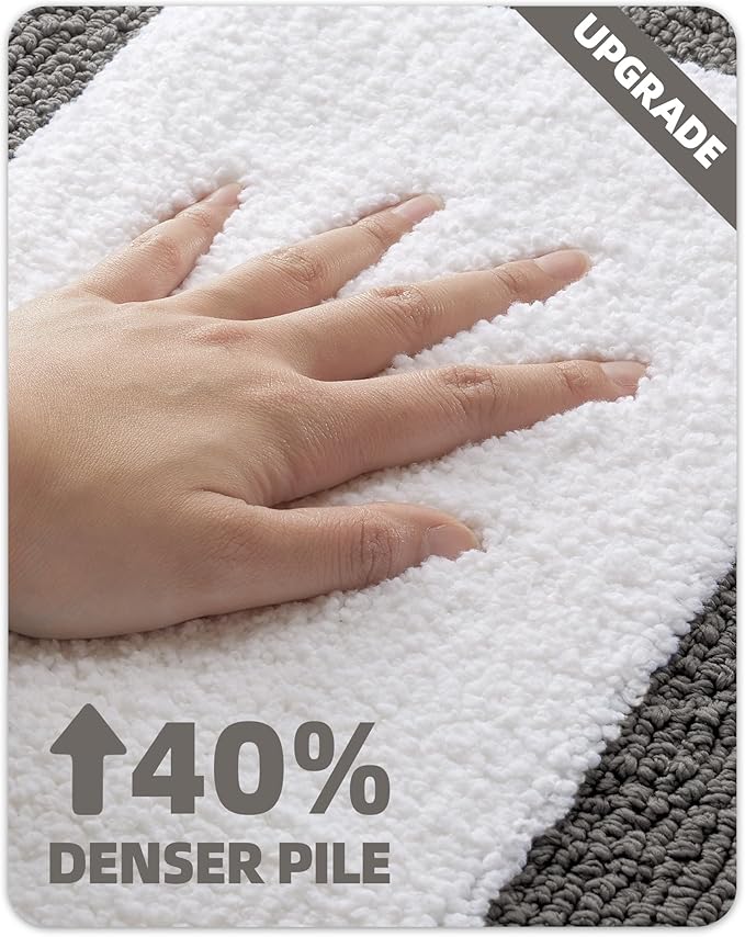 Color&Geometry Bathroom Rugs, Water Absorbent and Quick Dry Microfiber Bath Rugs-24"x43", Non-Slip, Machine Washable, Extra Soft Plush Bath Mats for Bathroom, Laundry Room, Shower and Tub