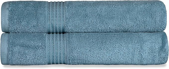 Superior Egyptian Cotton 2-Piece Bath Sheet Towel Set, Oversized Body Towels For Adults And Kids, Large Towel For Bath, Shower, Guest Bathroom, Spa, Gym, Resort, Essentials, Airbnb, Sapphire
