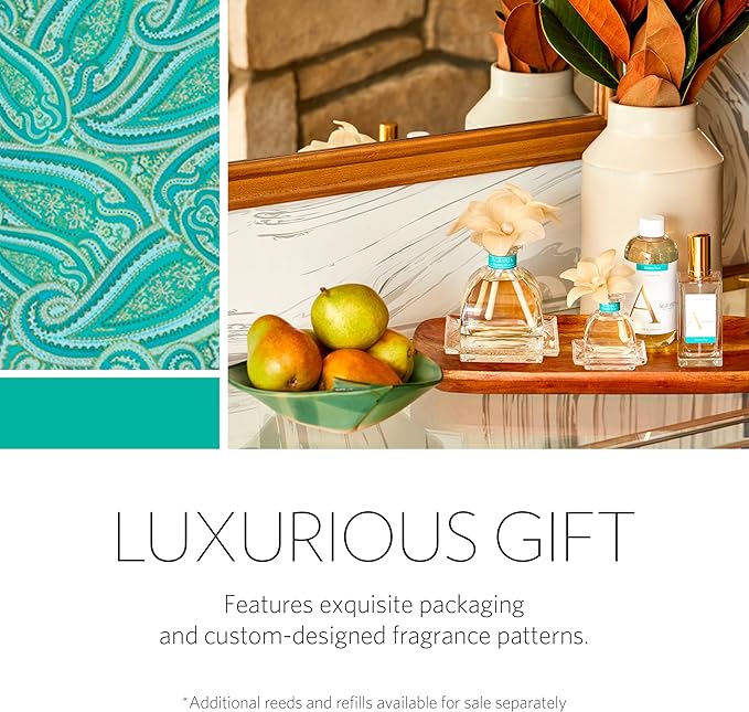 AGRARIA AirEssence Flower and Reed Diffuser Set, Hand Crafted Sola Flower Botanical Home Fragrance Diffuser, Scented Oil Reed Diffuser, Flower and Reed Diffuser Gift Set for All Occasions