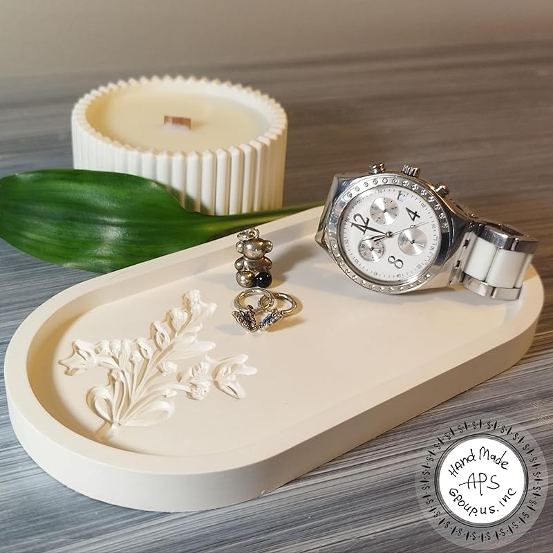 Candle for home,Aroma Candle in a Plaster Candlestick,Cozy Home Candles, Wooden Wick,Soy & Coconut Blend, Handcrafted Aromatic Candle in a Cement Candleholder, Cement Holders & Tray (Pink Lime)