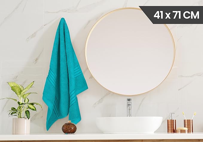 Utopia Towels 6 Piece Premium Hand Towels Set, (16 x 28 inches) 100% Ring Spun Cotton, Lightweight and Highly Absorbent Towels for Bathroom, Travel, Camp, Hotel, and Spa (Turquoise)