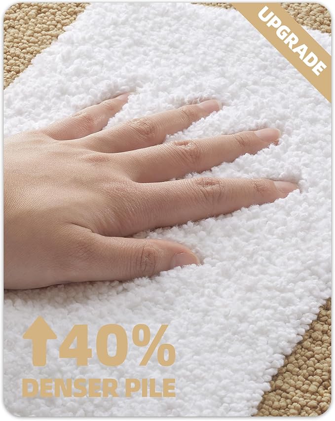 Color&Geometry Bathroom Rugs, Water Absorbent and Quick Dry Microfiber Bath Rugs-24"x36", Non-Slip, Machine Washable, Extra Soft Plush Bath Mats for Bathroom, Laundry Room, Shower and Tub