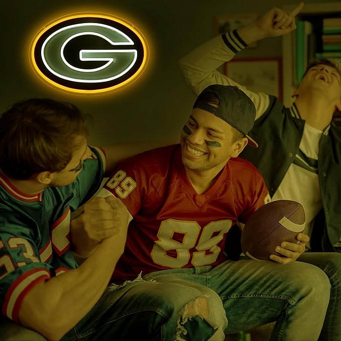 Football Team Neon Sign, Cool Light Up Dimmable Football Team Logo Hanging Led Neon Sign for Wall Decor, Man Cave, Garage, Party, Bar, Game Room Deco, Birthday Gift for Football Fans