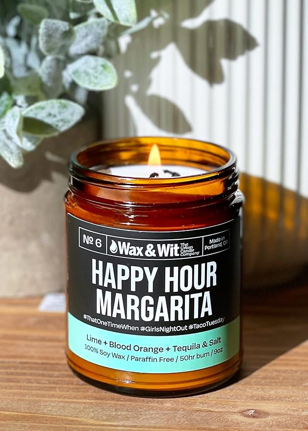 Wax & Wit Funny Soy Candle Gift for Women - Humorous, Aromatherapy Soy Wax Candle, Ideal for Housewarming, Coworker, Birthday – Lime, Blood Orange - 9oz