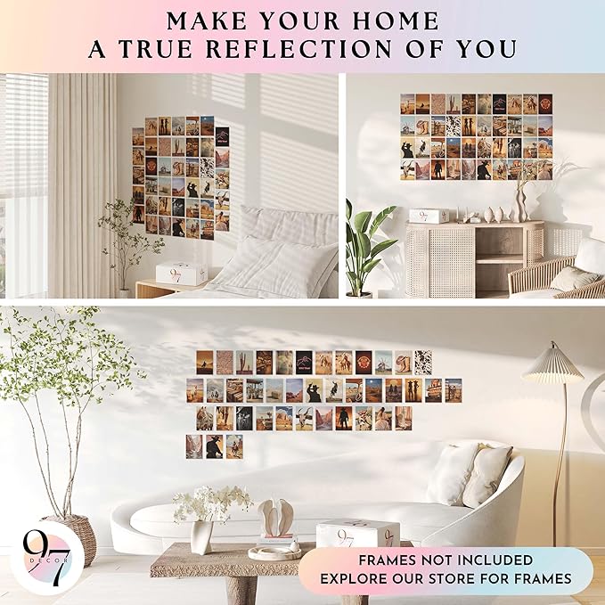 97 Decor Western Room Decor for Bedroom - Western Wall Decor Art Prints, Country Pictures Wall Decor, Desert Wall Collage Kit, Cowboy Decor for Home, Vintage Cowgirl Poster (4x6 Inch)