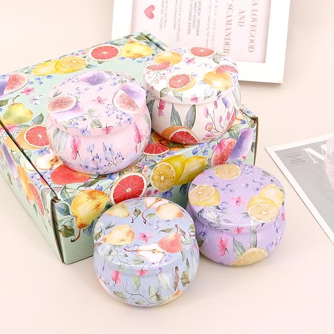 Naimo 4 Pack Scented Candles Long Lasting Soy Wax Aromatherapy Candle for Home Bath Yoga Birthday Gift Set Women Present