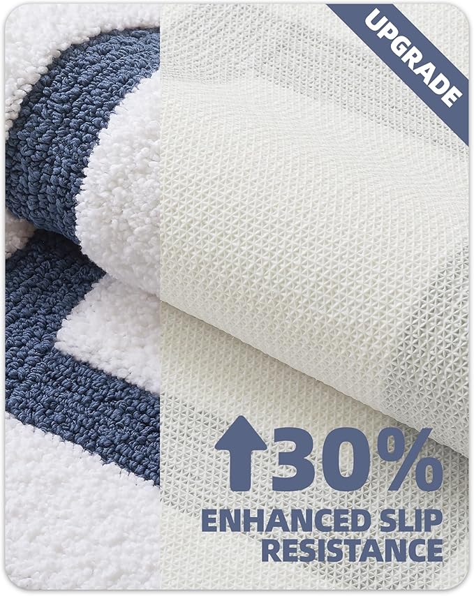 Color&Geometry Bathroom Rugs, Water Absorbent and Quick Dry Microfiber Bath Rugs-24"x36", Non-Slip, Machine Washable, Extra Soft Plush Bath Mats for Bathroom, Laundry Room, Shower and Tub