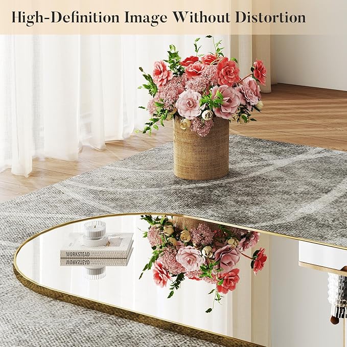 DUMOS Arched Wall-Mounted Full Length Mirror 26"x71" for Bedroom, Full Body Floor Mirror with Stand, Hanging or Leaning for Wall, Gold
