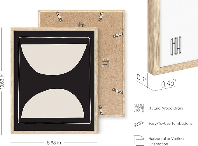 HAUS AND HUES Abstract Art Wall Decor - Set of 6 Modern Art Gallery Display, Abstract Minimalist Wall Art, Mid Century Modern Artwork, Modern Art Wall Decor Neutral Art 8x10 Beige Framed