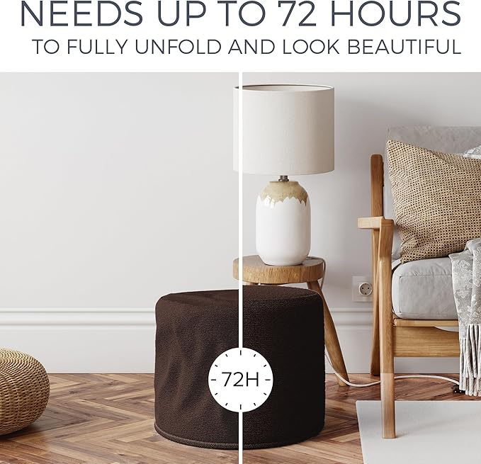 ZICOTO Beautiful Boucle Pouf Ottoman and Foot Rest - Elevate Your Living Room Decor with Lightweight Comfort and Charm - A Modern Foam Stuffed Poof Perfect to Rest Your Feet