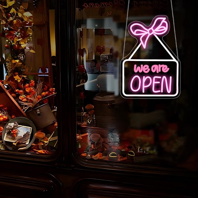 Neon Sign, HSJNJKFU Open Neon Signs for Wall Decor We are Open Led Neon Light Signs for Shop Party Bar Beer Signs - USB Powered.