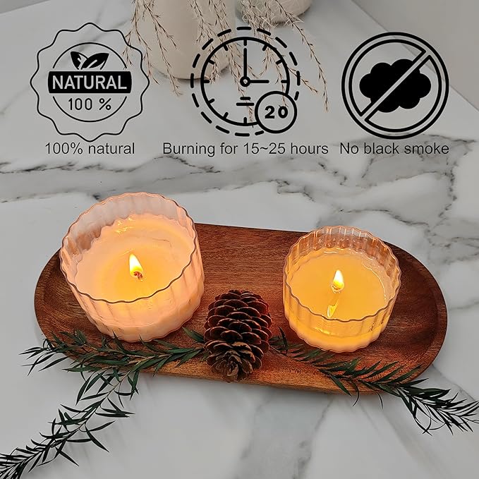 Scented Candle Set | Aroma Candle Collection: Versatile Decorative Candle Sets for Any Occasion (Scented Candle Set - Clear Ripple Cups - 6 pcs)