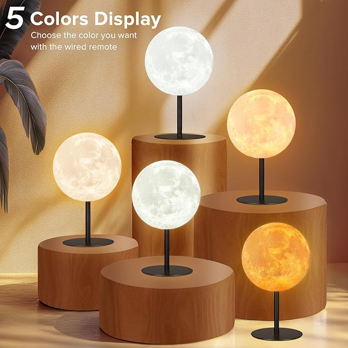 Moon Lamp Bedside Table Lamp, Dimmable Bedside Lamp with 30 Modes, Moon Night Light Small Table Lamp for Bedroom, Kids Room, Dorm, Office, Desk Lamp Nightstand Gifts for Girls Boys Teen Women Birthday