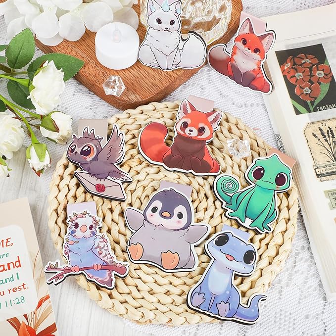 Cute Magnetic Bookmarks, Animals Book Page Markers, Book Marks for Kids Book Lovers Students Teachers Reading
