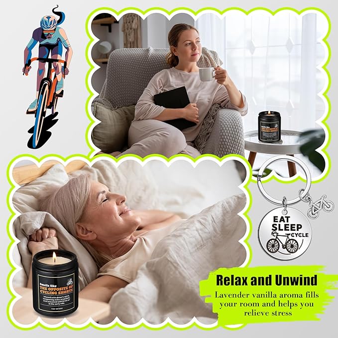 Funny Bicycle Gifts Bicycle Candle and Keychain Gifts for Men Women Set for Him and Her Ideal Gift Sport Lover Family Nurse Doctor