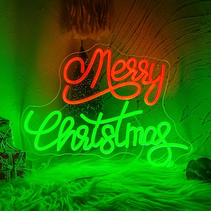 NOSUN Merry Christmas Neon Sign - Dimmable Led Signs for Wall Decor, Christmas Party, Bedroom, Window, Bar, Club, Shop - Gift Decor