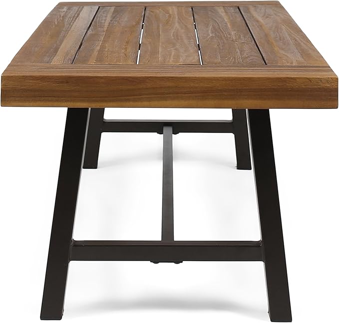 Christopher Knight Home Liton Indoor Acacia Wood Coffee Table, Sandblast Finish / Rustic Metal