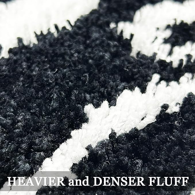 Get Naked Bath Mat Long Bathroom Rug - Super Soft Funny Bath Mat Non Slip Black and White Rugs, Water Absorbent Runner Rugs for Sink Bathtub and Shower Black 24" x 59"