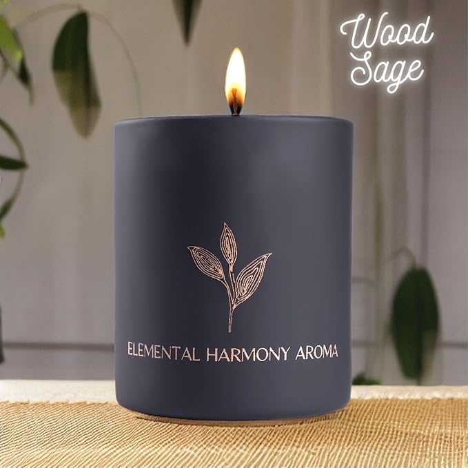 Home Decor Premium Soy Wax Scented Candles Cup 6.3 oz Single Wick Over 40 Hours of Burning Time (Woodslice & Wreath), Best Gift idea for Loved Ones and Friends