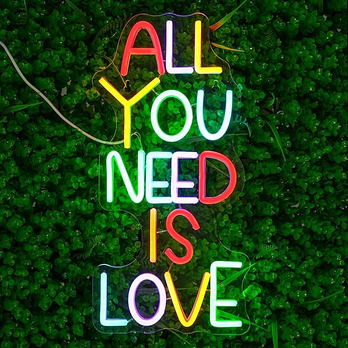 All You Need Is Love Neon Sign for Wall Decor Valentine's Day Neon Sign Dimmable Welcome Neon Signs Love Neon Signs for Classroom Wedding Room Wall Art Decor (16.5''*8.2'')