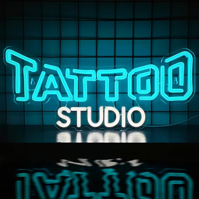 Tattoo Neon Sign Dimmable Tattoo Studio Neon Light for Tattoo Salon Studio Shop Business Logo Bedroom Beer Bar Pub Garage Man Cave Decor USB Powered Christmas Birthday Gift