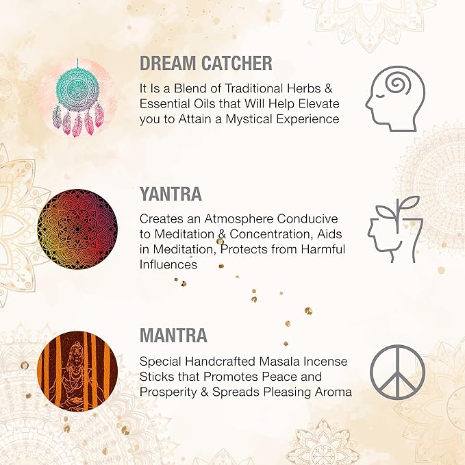Hem Tantra Incense Sticks Variety 6 Incense Packs x 15 GMS-Witchcraft Incense Sticks for Magical Mystical Experience, Inscents Stick Tantric Gift Set, Perfect for Relaxation (Hem Tantra Series)