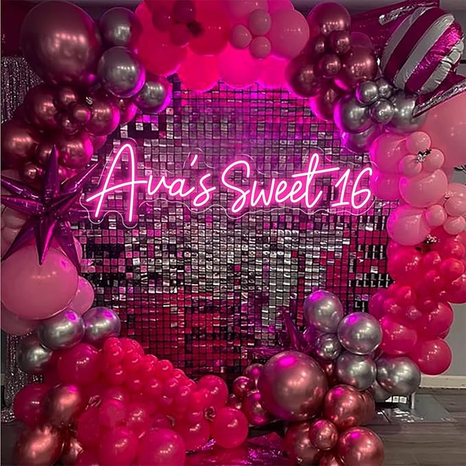 Custom Name Sweet 16 Neon Sign Sweet 16 Neon Light USB Powered with Dimmer Switch Neon Lights for Girls Room Home Art Wall Decor 16th Birthday Party Window Living Room Decor Birthday Gift for Kids