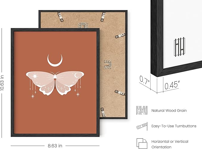 HAUS AND HUES Astrology Posters and Celestial Decor - Sun and Moon Art Astrology Wall Decor, Sun Wall at Posters Spiritual Boho Prints Wall Art, Astrology Wall Art Boho Art Prints (Black Frame, 8x10)