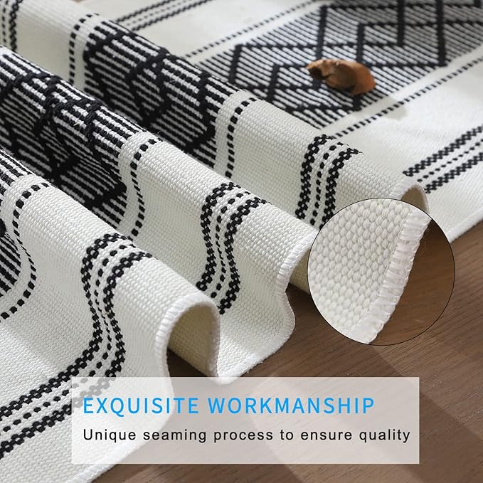 LUFEIJIASHI Elegant Thick placemats for Dining Table Decor Farmhouse Heat Resistant Table Place mats Set of 6 Quality Woven Cloth Placemats Washable Dinner mats (Black, 6)