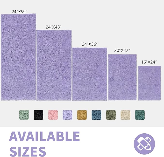 CozeCube Purple Bath mats 32" x 20", Non Slip Shaggy Bathroom Rug, Ultra Soft Machine Washable Plush Pile Rugs, Fluffy Microfiber for Bedroom