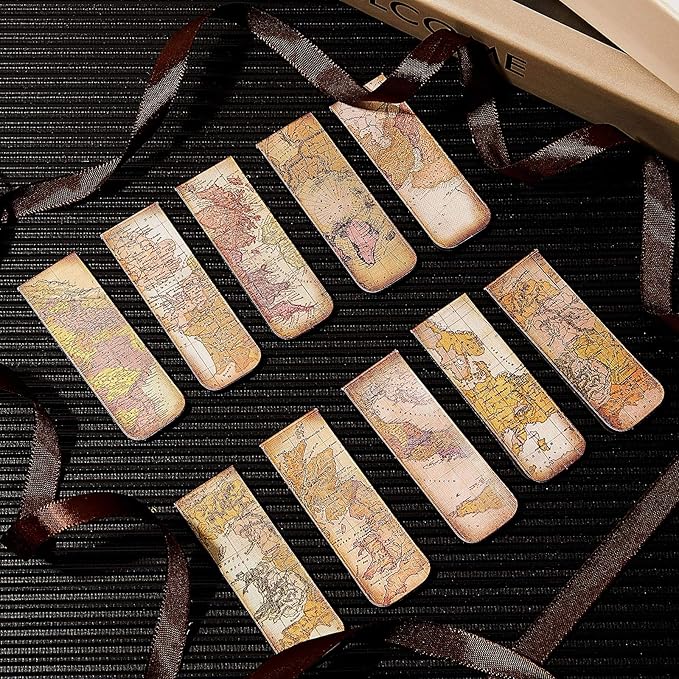 10 Pieces Magnetic Bookmarks Magnet Page Markers Classic Reading Bookmarks Vintage Magnetic Page Clip Assorted Book Markers Set for Students Reading