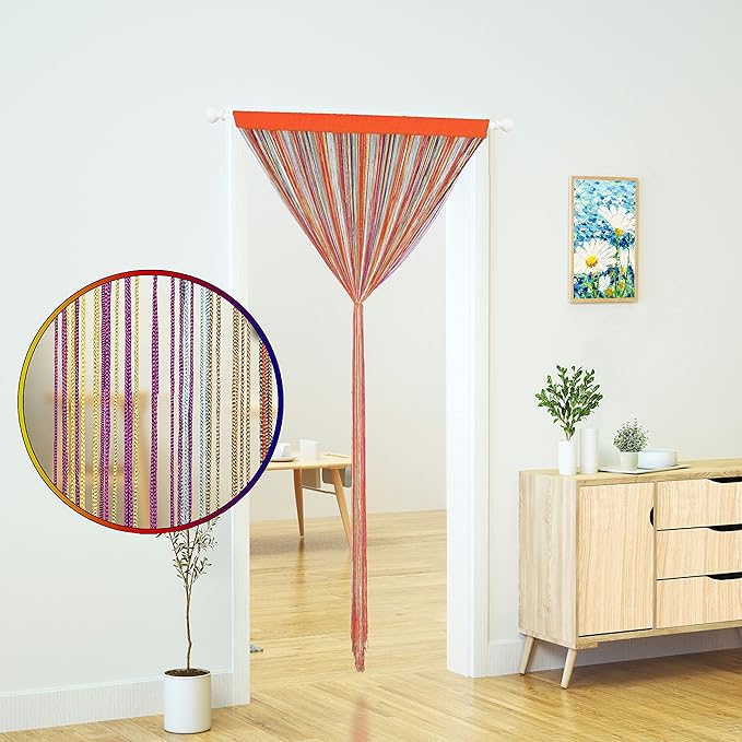 Doorways String Curtain Door Curtains,Bedroom Decor Kitchen Closet Living Room Laundry Fringe Hallway Tassel Screen Room Divider Boho Hippie Hanging for Wedding and Party(39x110inch/100×280cm,Rainbow)