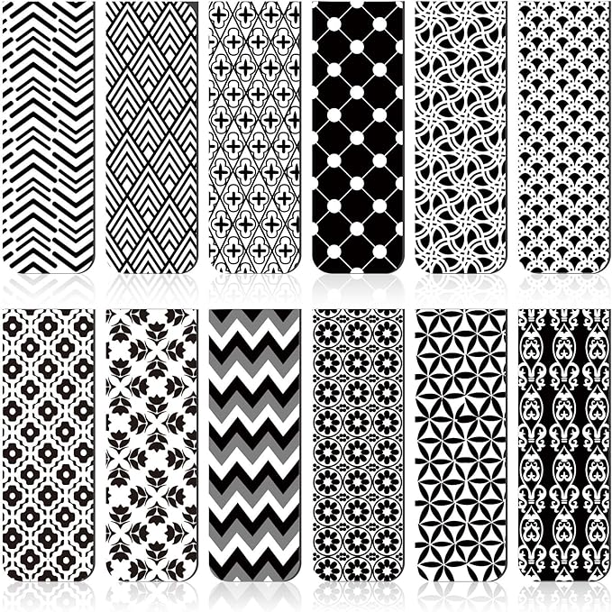 Zonon 24 Pcs Magnetic Bookmarks Clips for Women Christmas Bookmark Magnetic Page Markers for Women Colorful Page Markers for Students Teachers Reading Xmas Gift(Simple)