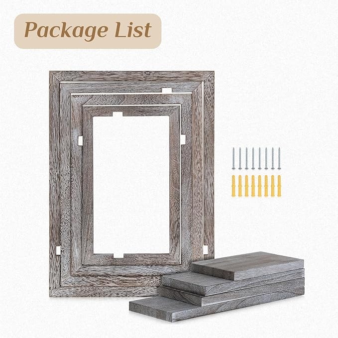 Rustic Floating Shelves for Wall - Wood Wall Shelves for Farmhouse Decor - Distressed Decorative Small Shelf Storage for Bedroom Living Room