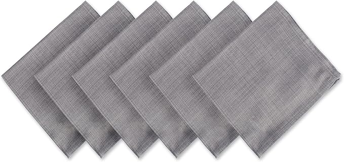 DII Variegated Tabletop Collection, Napkin Set, 20x20, Gray, 6 Piece