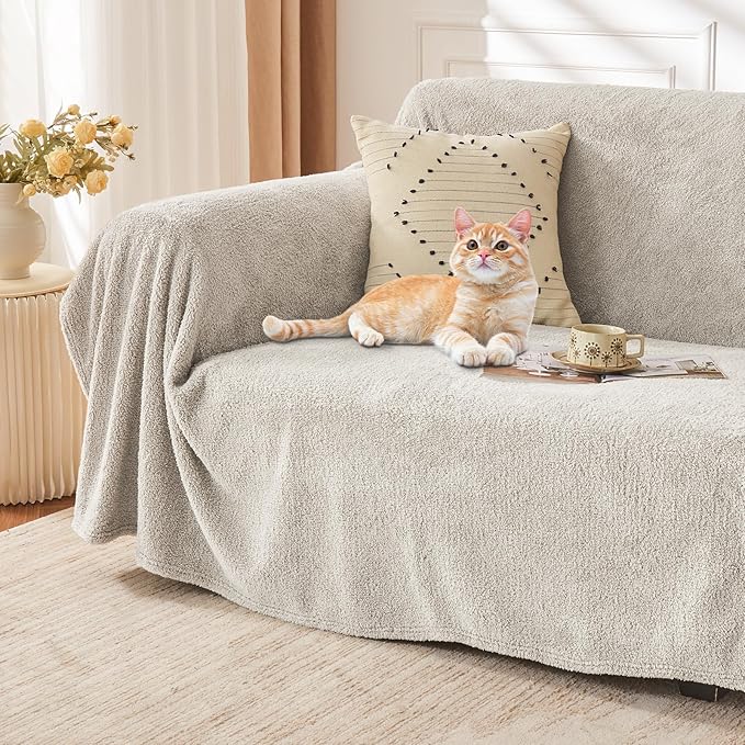 EMME Fluffy Soft Blanket Twin Size - 60"*80" Grey Soft Fluffy Warm Throw Blankets for Couch, Sofa, Chair, Bed, Camping, Picnic, Travel Lightweight Bed Blanket
