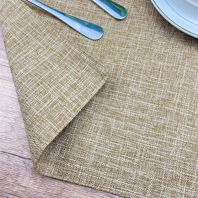 Weabetfu Cloth Placemats Set of 6 Heat Resistant Dining Table Placemmats Cotton Linen Machine Washable Kitchen Table Mats Wrinkle Free Thick Fabric Place Mats,Easy to Clean,13" x 19"