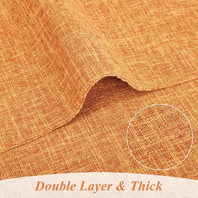 SHACOS Fabric Placemats Set of 6 Washable Heat Resistant Place Mats Non Slip Thick Cloth Placemats Reversible Table Mats Indoor Outdoor Home Wedding Table Decor, Orange