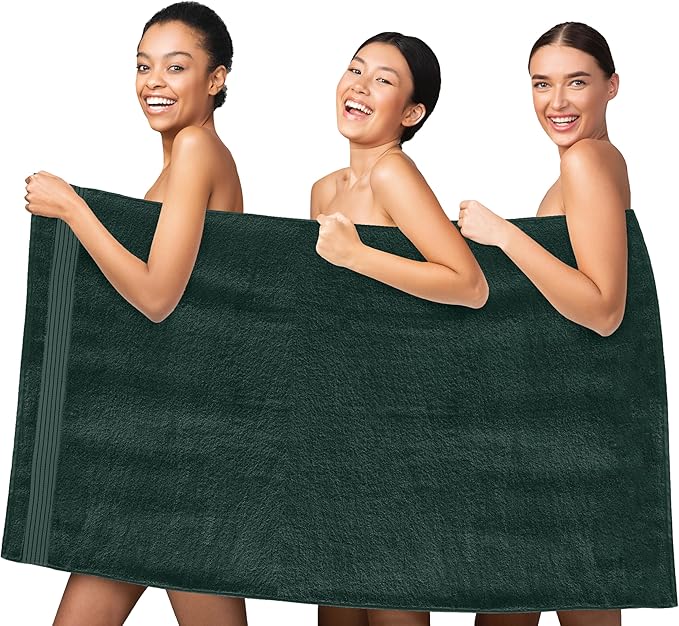 Elegant Comfort Premium Turkish Cotton 1 Piece Jumbo Bath Towel - 35 x 70 inch, Luxurious Hotel Spa Quality 100% Turkish Cotton Large Bath Towel - Highly Absorbent - Soft Bathroom Towel, Hunter Green