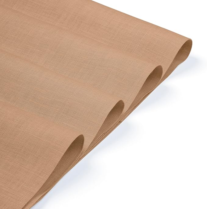 D'Moksha Homes Linen Champagne Beige Placemats Set of 4-100% Pure Linen Placemats 14 x 19 Inch for Summer - Handcrafted and Machine Washable