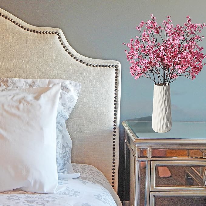 Mandy's Pink Artificial Baby’s Breath Flowers 6 Bundles Silk Gypsophila with Bendable Stems for Fall Centerpiece Wedding Decor and Table Arrangements