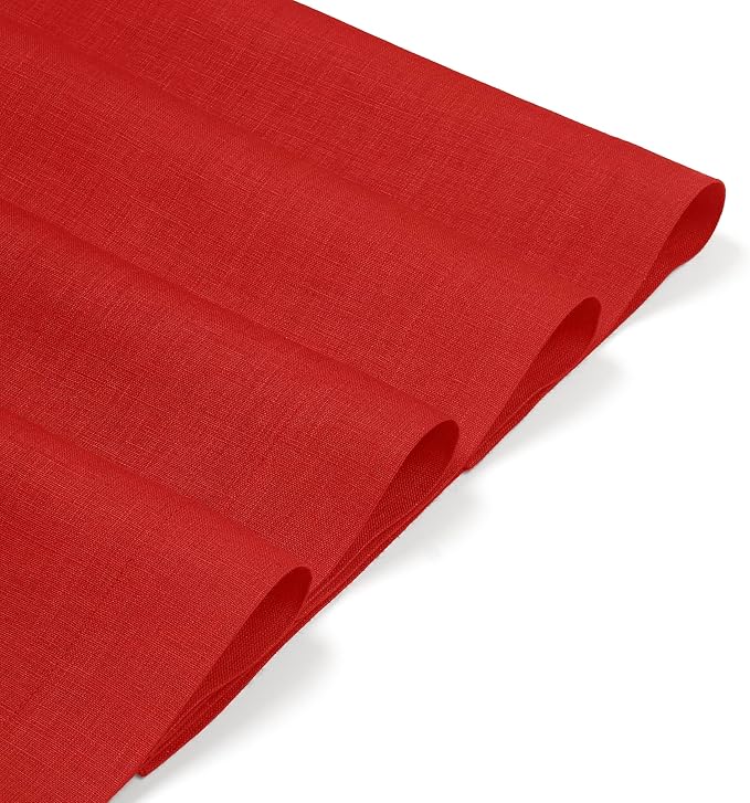 D'Moksha Homes Linen Placemats 14 x 19 Inch - Bright Red Placemats Set of 4-100% Pure Linen Table Place Mats for Summer - Handcrafted and Machine Washable